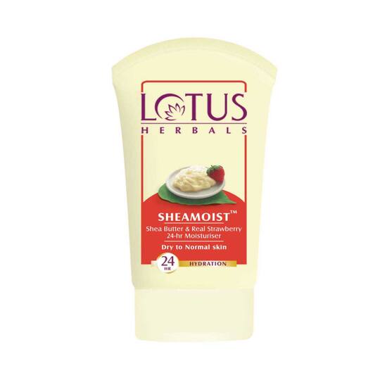Lotus Herbals Sheamoist Shea Butter & Real Strawberry 24Hr Moisturiser - (120g)