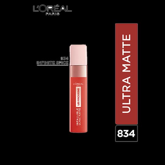 L'Oréal Paris Infallible Ultra Matte Liquid Lipstick,Les Macarons, 834 Infinite Spice, 5g