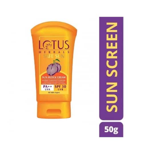 Lotus Herbals Safe Sunblock Cream Pa++ SPF 30 - (50g)