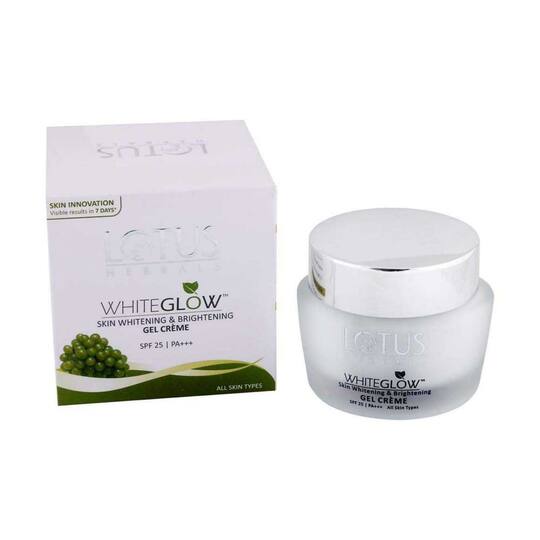 test 607 Lotus Herbals Whiteglow Skin Whitening & Brightening Gel Creme SPF 25 Pa+++ - (60g)