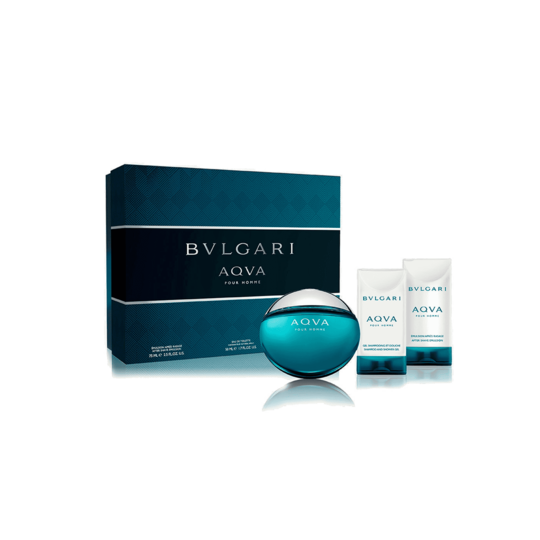Bvlgari Aqva Ph Gift Set: Eau de Toilette50ml, Ase75ml, Shampoo and Shower Gel 75ml - 4 Pcs