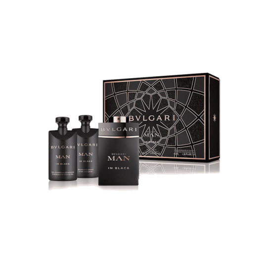 Bvlgari Man In Black Gift Set: EDP 60ml, Shampoo and Shower Gel 40ml, After Shave Balm 40ml (4 Pcs)