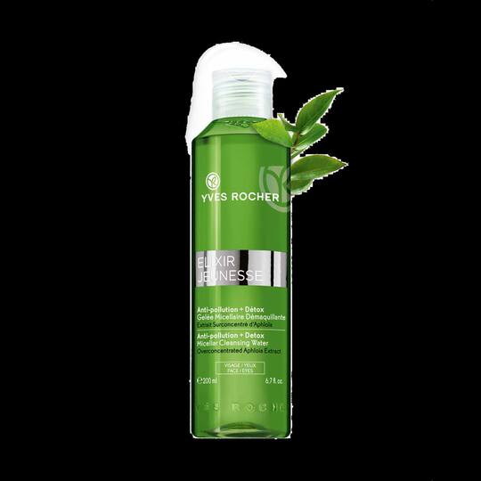 Yves Rocher Elixir Jeunesse Anti Pollution ++ Detox Micellar Cleansing Water Face / Eyes 200 ml