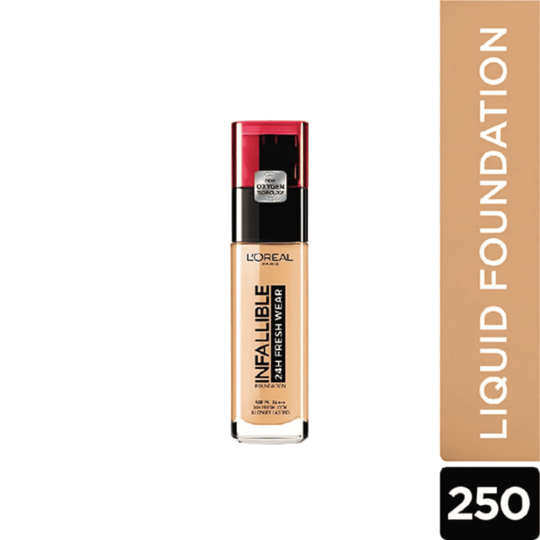 L'Oreal Paris Infallible 24H Fresh Wear Foundation, 250 Radiant Sand