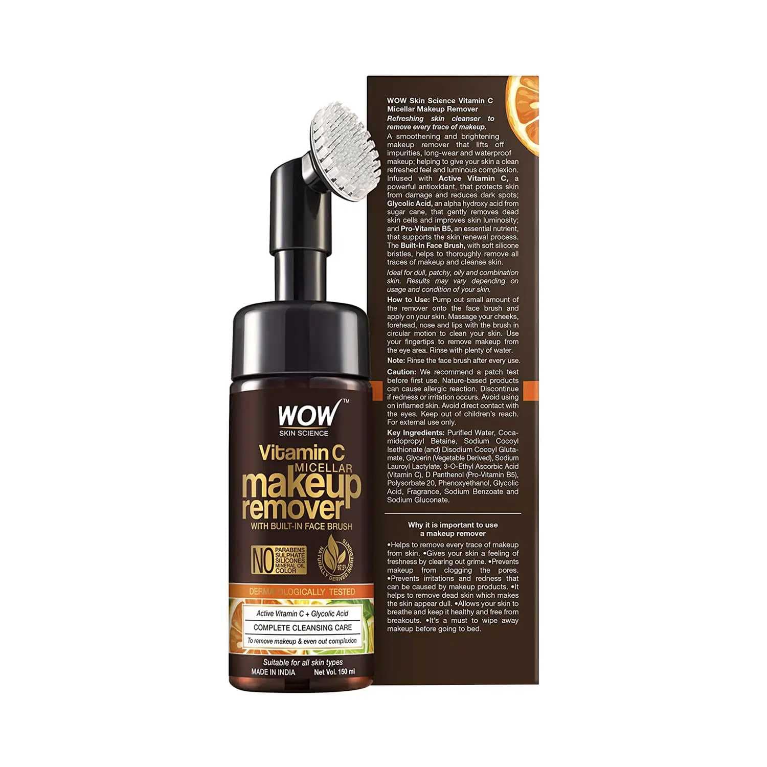 WOW SKIN SCIENCE | Automation_WOW Skin Science Vitamin C Makeup Remover With Built-In Face Brush (150ml)